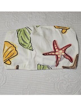 Bailey Rose Nautical Starfish Seashell Print Women's bandeau crop top M